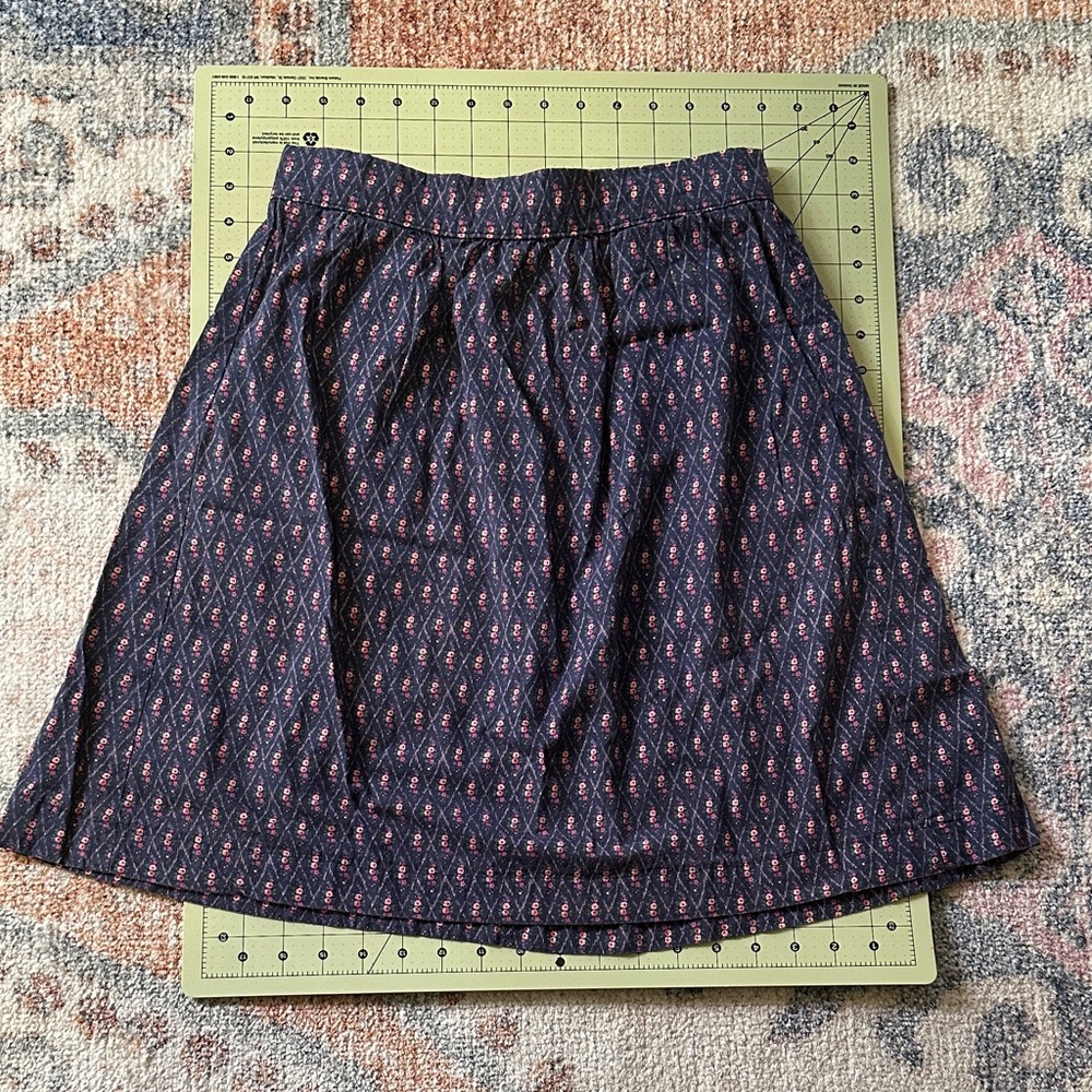 Navy Blue Floral Patterned Liberty fabric Women's Skirt